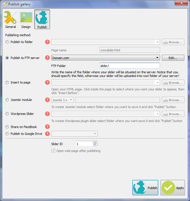 Publish to FTP : Image jQuery Slider