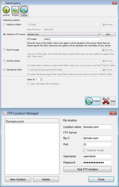 Publish to FTP : Image jQuery Slider